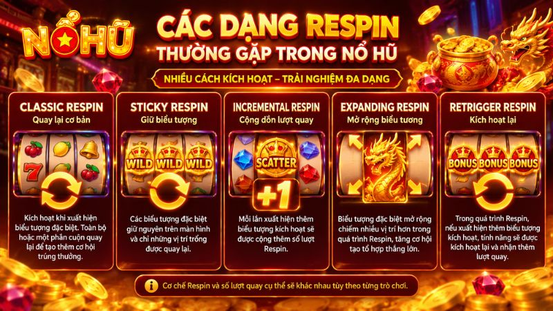 Các dạng Respin thường gặp trong nổ hũ